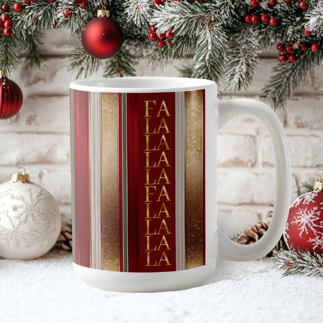 Red Christmas Fa La La Pattern#27 ID1009 Coffee Mug (Creator Uploaded)
