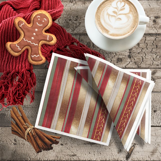 Red Christmas Fa La La Pattern#27 ID1009 Napkin (Creator Uploaded)