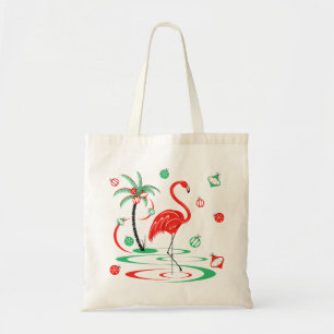 Red Christmas Flamingo Baubles tote Bag