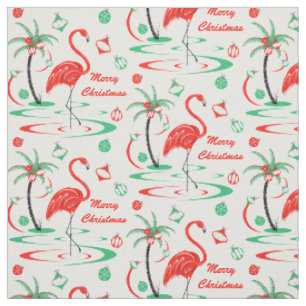 Red Christmas Flamingo Merry Christmas small Fabric
