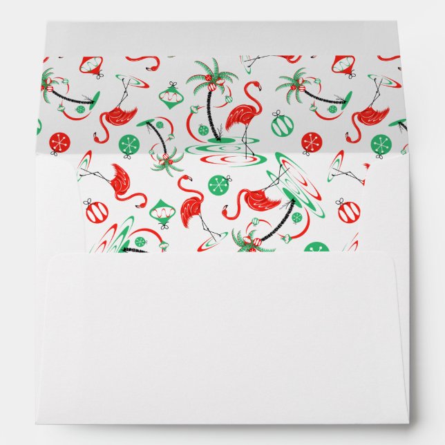 Red Christmas Flamingo Multi inside envelope (Back (Bottom))