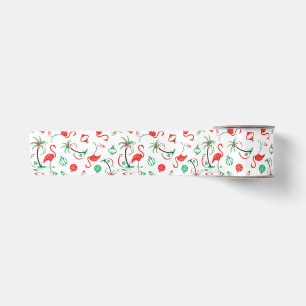 Red Christmas Flamingo Multi ribbon Satin Ribbon