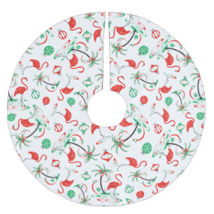 Red Christmas Flamingo Multi tree skirt