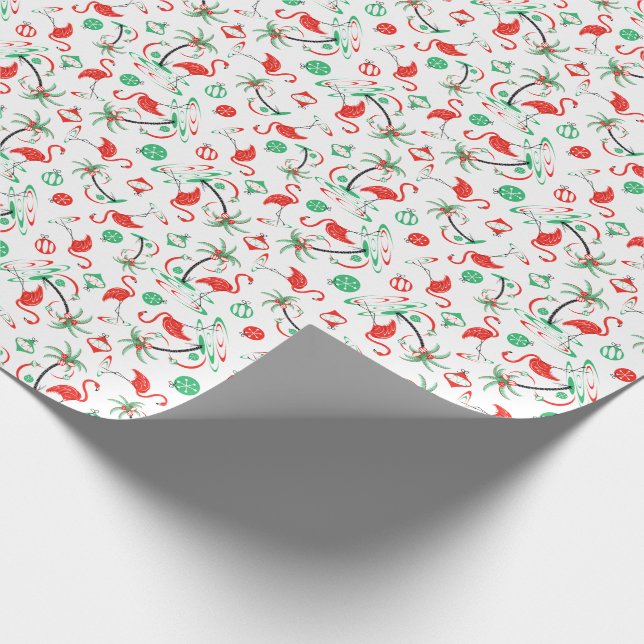 Red Christmas Flamingo Multi wrapping paper (Corner)