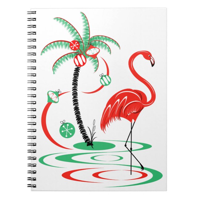Red Christmas Flamingo notebook (Front)