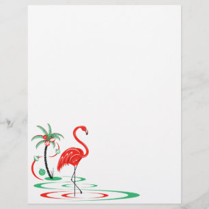 Red Christmas Flamingo paper
