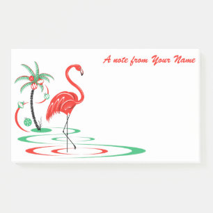 Red Christmas Flamingo Text landscape large Post-it Notes