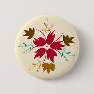 Red Christmas Flower Button