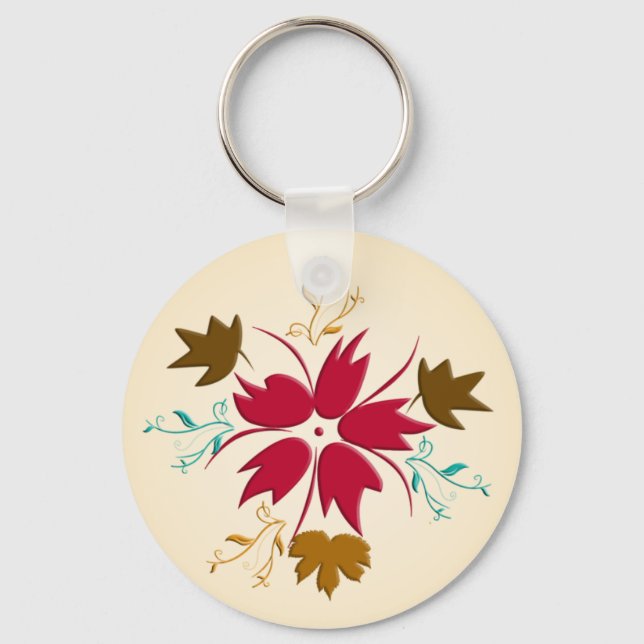 Red Christmas Flower Keychain (Front)