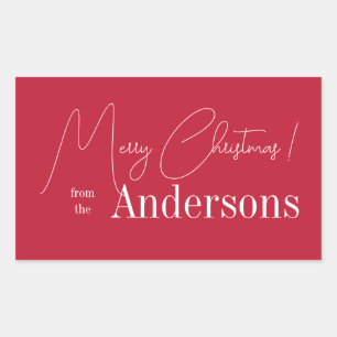 Red Christmas from Family Name Sticker