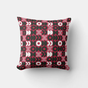 Red Christmas Geometric Modern Throw Pillow