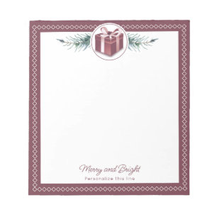 Red Christmas Gift Personalized Notepad