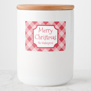Red Christmas Gift Tags Jar Stickers Labels
