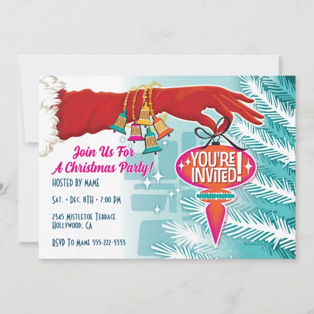 Red Christmas Glove Party Invitation (Front)