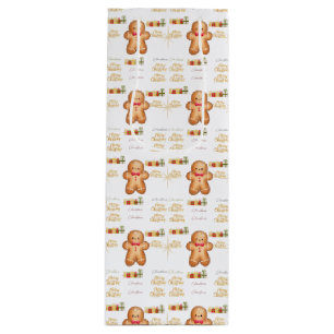 red Christmas happy day and Christmas stocking Wine Gift Bag