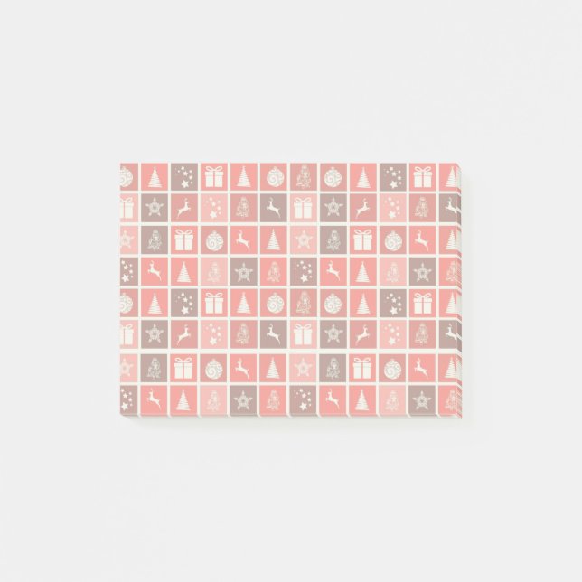 Red Christmas Holiday Cute Tree Reindeer  Post-it Notes (Front)
