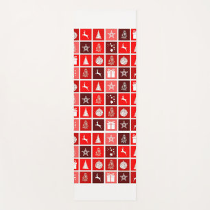 Red Christmas Holiday Cute Tree Reindeer Yoga Mat