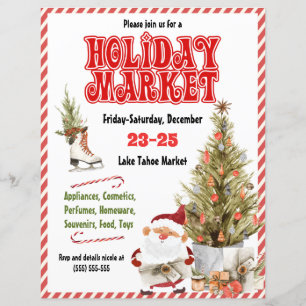 Red Christmas Holiday Market Invitation