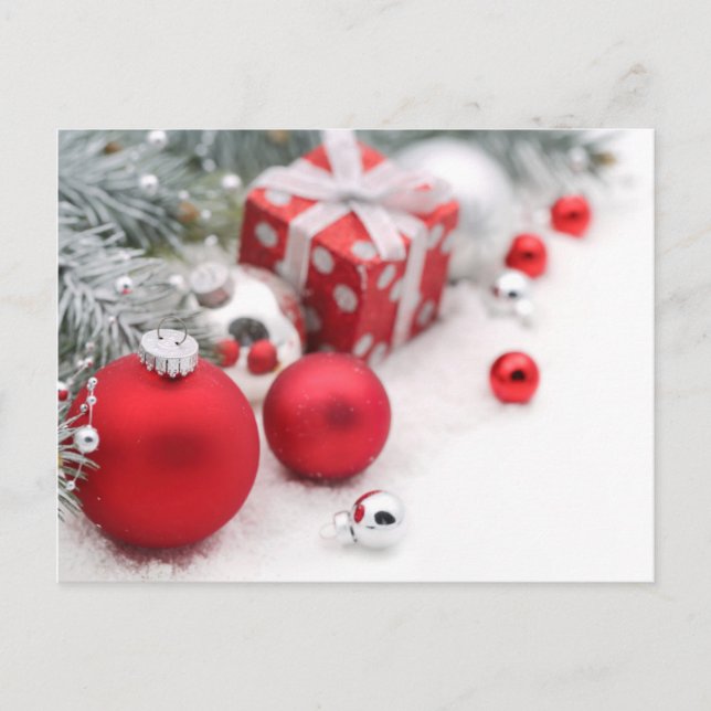 Red Christmas Holiday Postcard (Front)