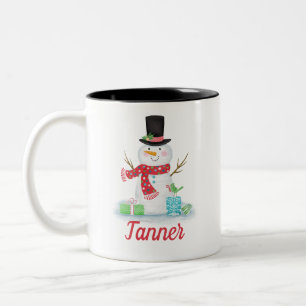 Red Christmas Holiday Snowman Winter Mug