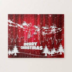 Red christmas jigsaw puzzle