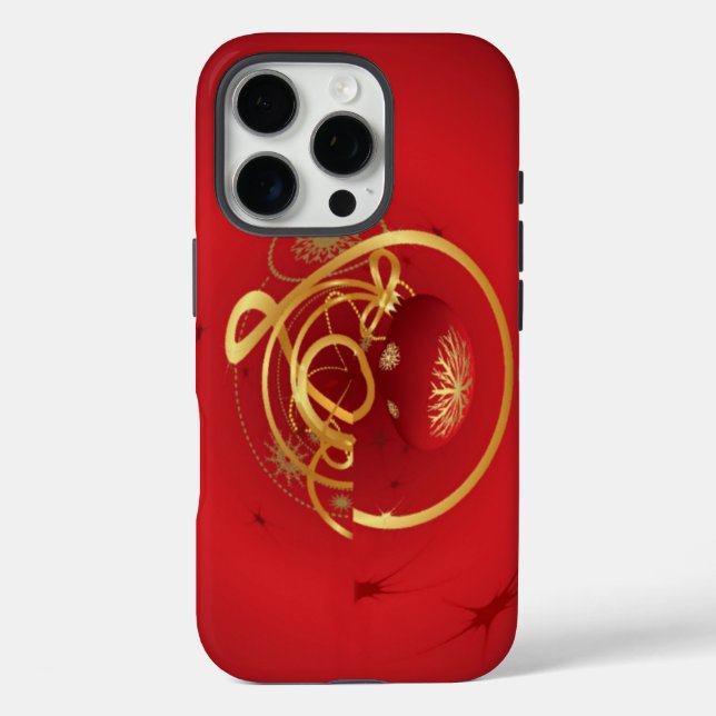 Red Christmas Jingle Bells Have a Blessed Nice Day Case-Mate iPhone Case (Back)