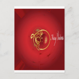 Red Christmas Jingle Bells Have a Blessed Nice Day Holiday Postcard