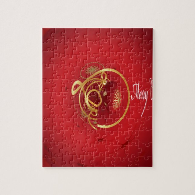 Red Christmas Jingle Bells Have a Blessed Nice Day Jigsaw Puzzle (Vertical)