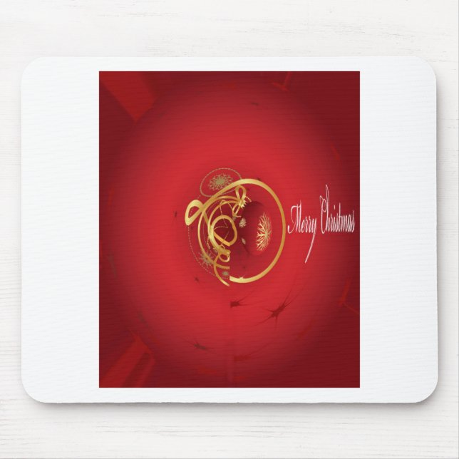 Red Christmas Jingle Bells Have a Blessed Nice Day Mouse Pad (Front)