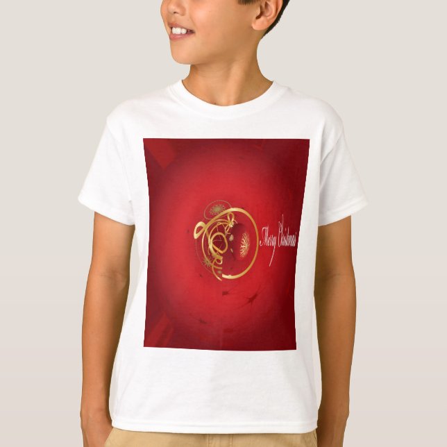Red Christmas Jingle Bells Have a Blessed Nice Day T-Shirt (Front)