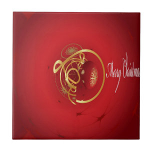 Red Christmas Jingle Bells Have a Blessed Nice Day Tile