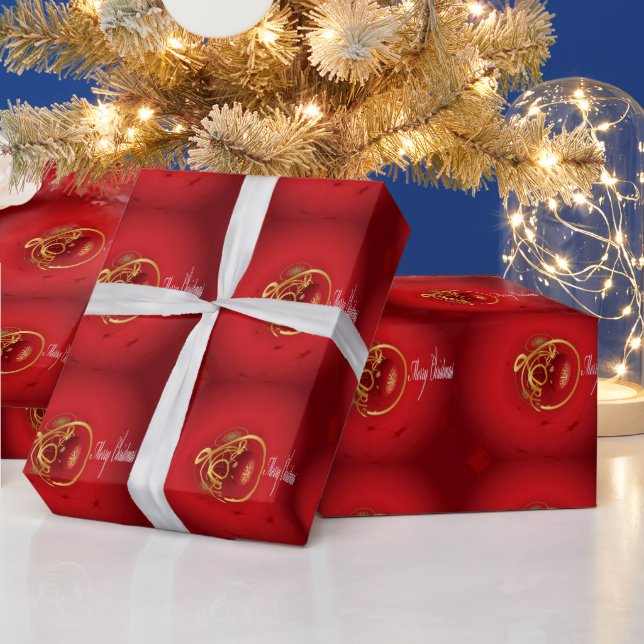 Red Christmas Jingle Bells Have a Blessed Nice Day Wrapping Paper (Holidays)