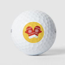 Red Christmas Mittens Golf Balls