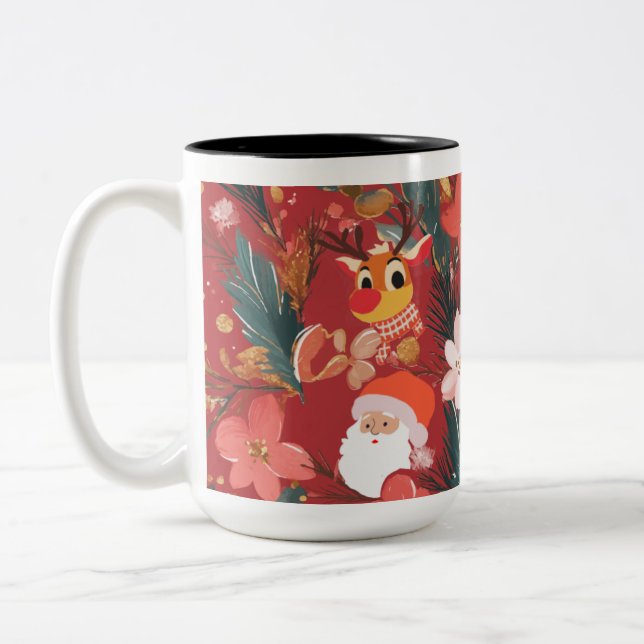 Red Christmas mug design (Left)