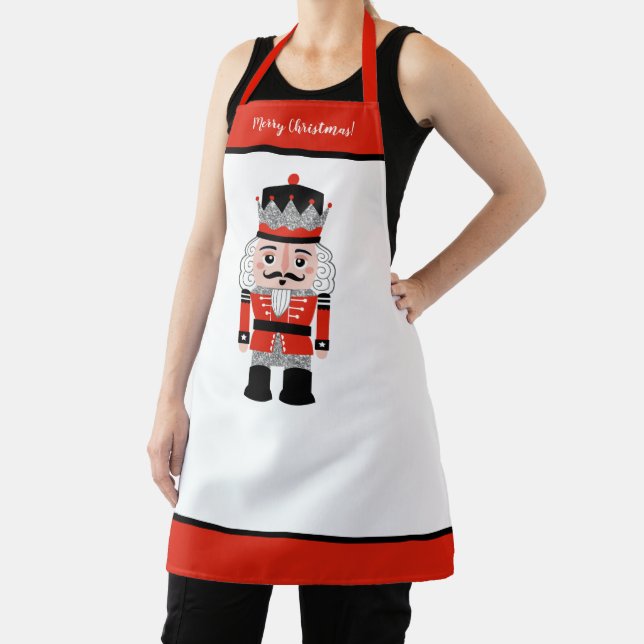 Red Christmas Nutcracker Baking Apron (Insitu)