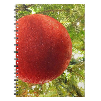 Red Christmas Ornament Bauble  Notebook