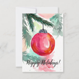 Red Christmas Ornament Christmas Card