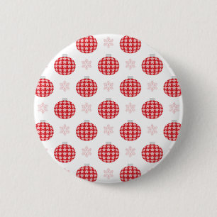 Red christmas ornaments 2 inch round button
