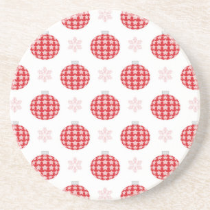 Red christmas ornaments coaster