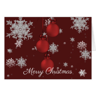 Red Christmas Ornaments Greeting Card