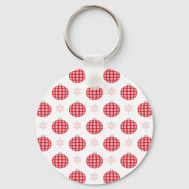 Red christmas ornaments keychain (Front)