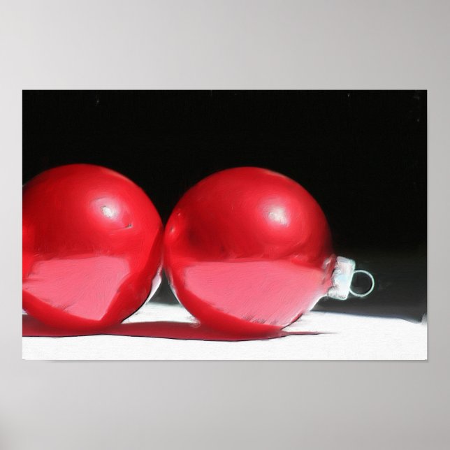 Red Christmas Ornaments poster (Front)