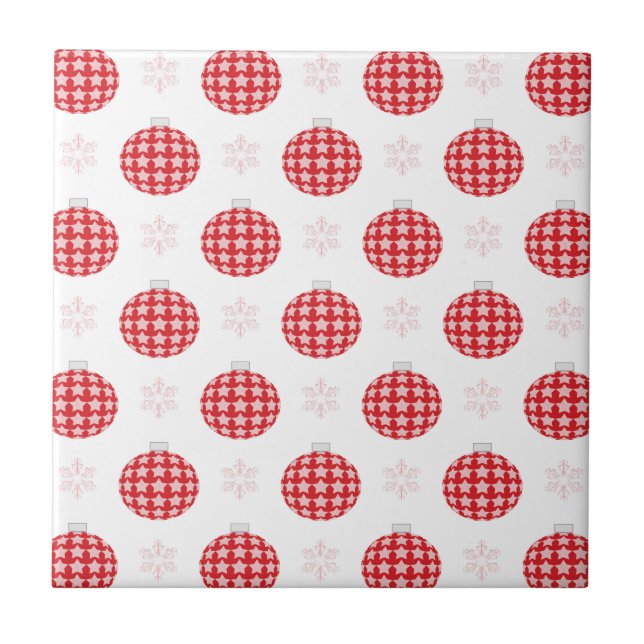 Red christmas ornaments tile (Front)