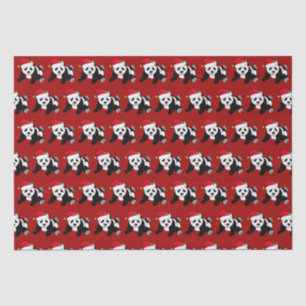 Red Christmas Panda Bear Cute Holiday Tissue Paper