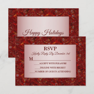 Red Christmas Party Elegant Holidays RSVP Card