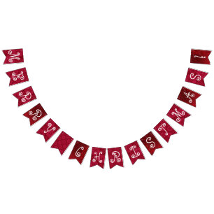 Red Christmas pattern Bunting Flags