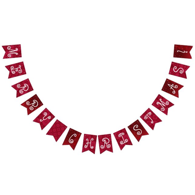 Red Christmas pattern Bunting Flags (All)