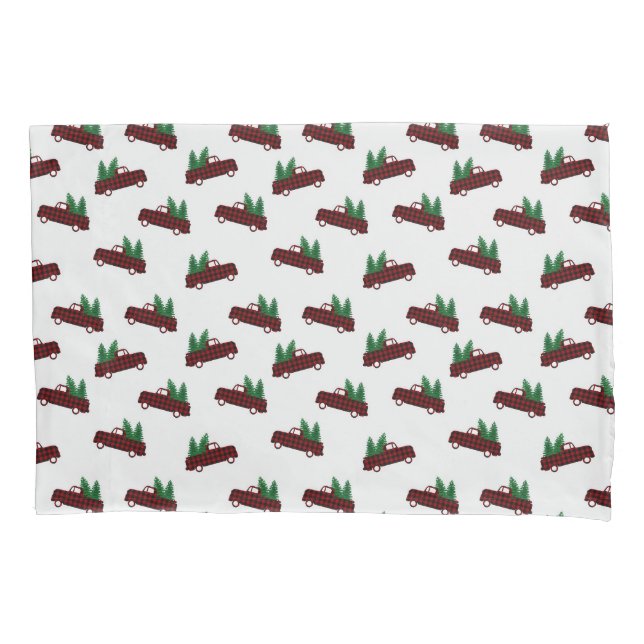 Red Christmas Pattern Fleece Blanket Pillowcase (Front)