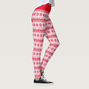 Red Christmas Pattern Leggings
