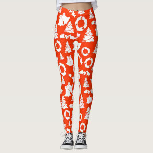 Red Christmas Pattern Leggings